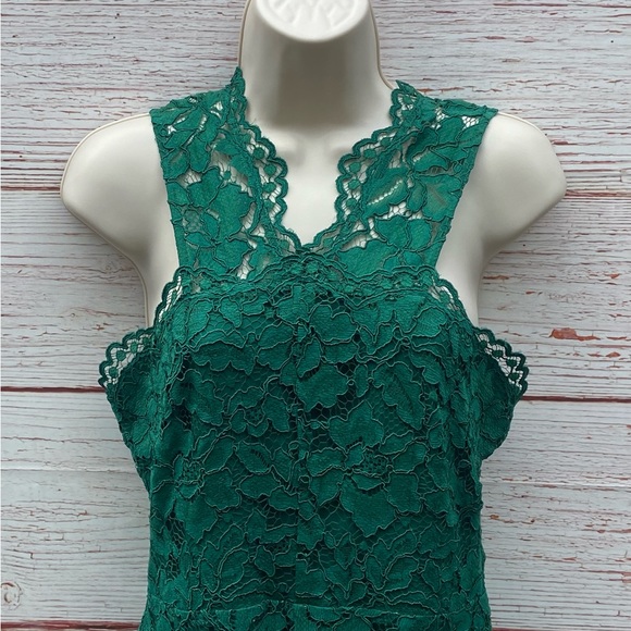 Sandro Riviera Lace Mini Dress in Green Sz 2 - Picture 3 of 15